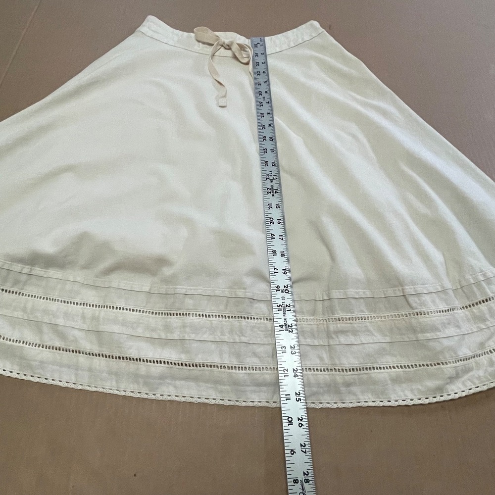 Vintage Banana Republic Women's Sz 2 Drawstring Knee Length Eyelet Trim Skirt - Picture 8 of 16